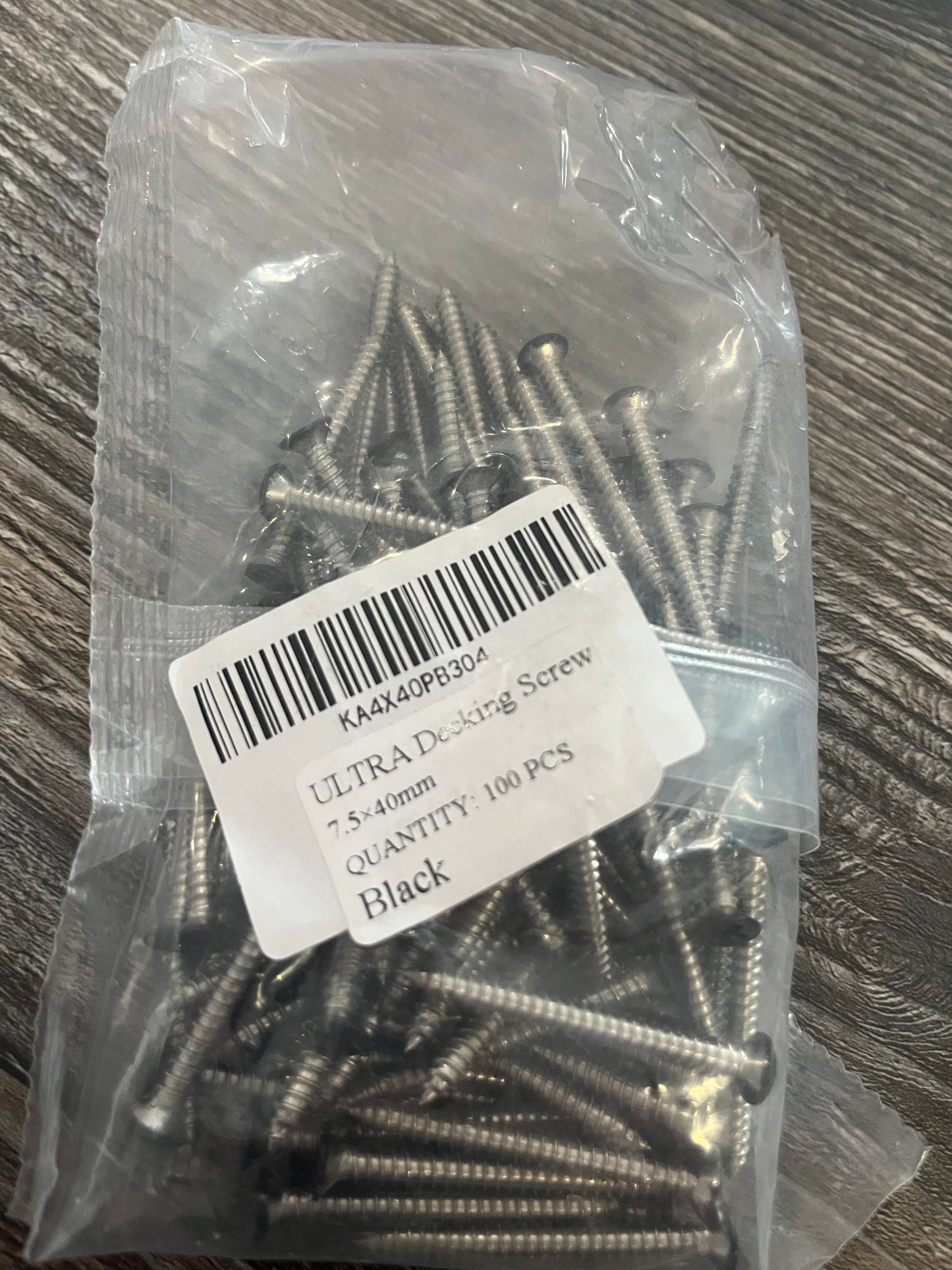 Ultra Screw Black 40mmx 7.5mm