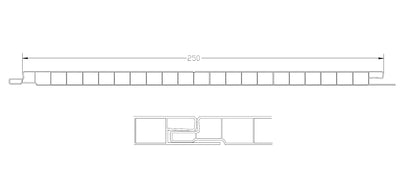 Ultra White Ash PVC Ceiling (Pack 4) - Satin 4m x 250mm
